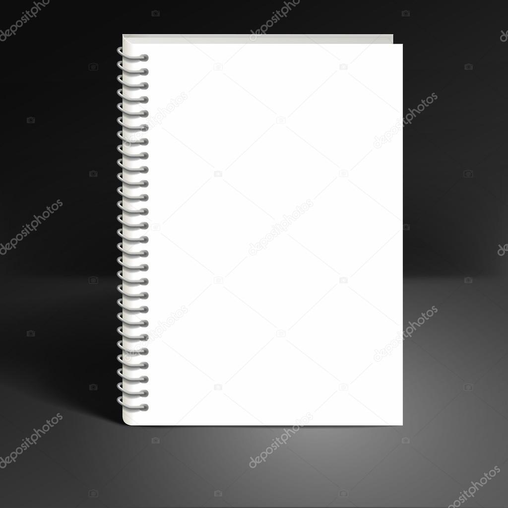 Realistic blank notebook