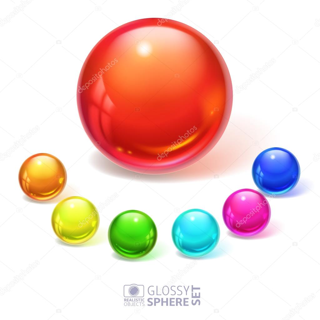Glossy spheres with reflections