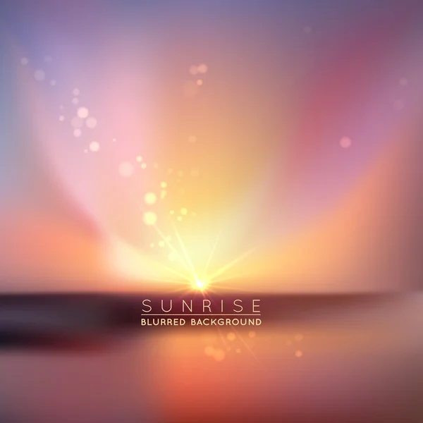 Coucher de soleil flou avec des lumières défocalisées — Image vectorielle