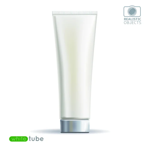 Realistiska kosmetiska vit tub — Stock vektor