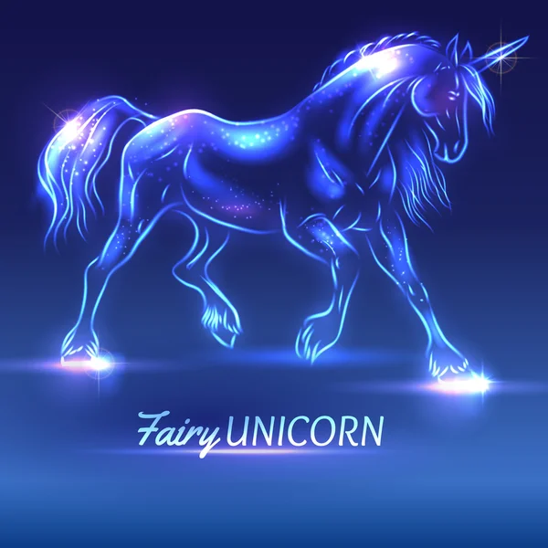 Fairy unicorn med gnistrar — Stock vektor