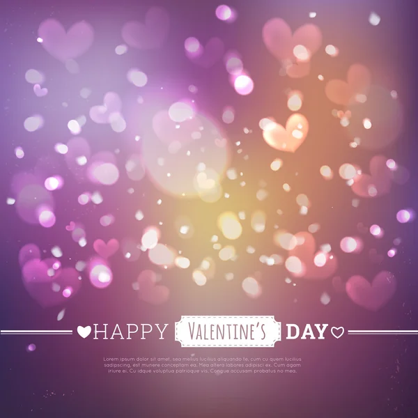 Valentins Day Card With Hearts — Stock Vector