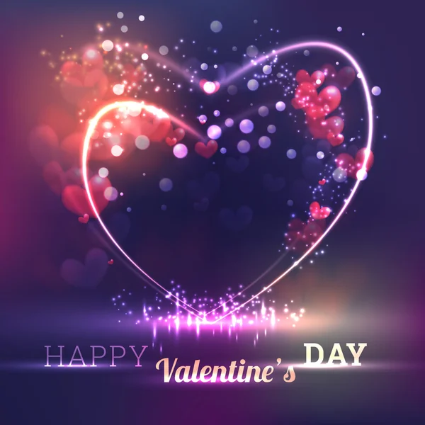 Valentins Day Card With Hearts — Stock Vector