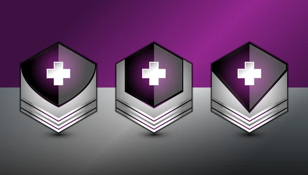 Icône croix bouton violet — Image vectorielle