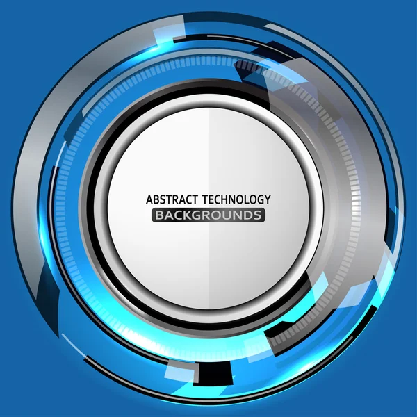 Abstrakte Technologie metallischer blauer Hintergrund — Stockvektor