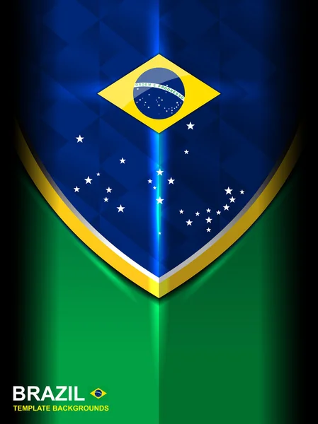 Bandera de Brasil fondo moderno — Vector de stock