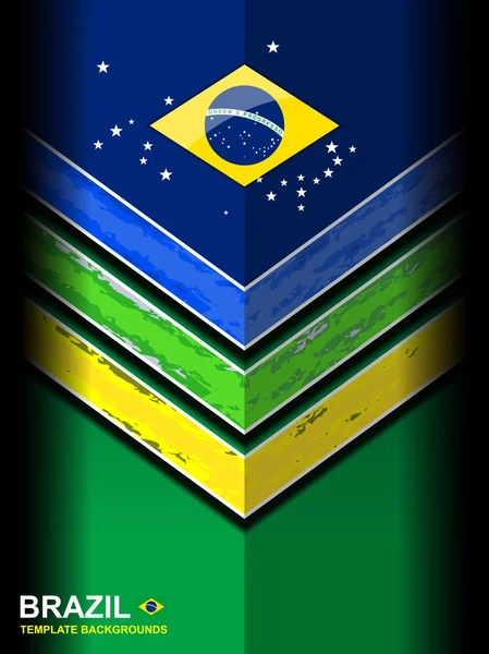 Geométrica brasil bandeira cor fundo —  Vetores de Stock