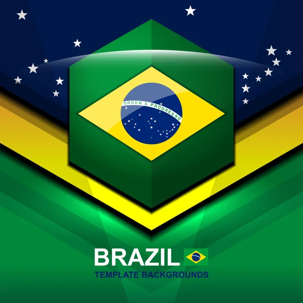 Bandera de Brasil moderno diseño de fondos — Vector de stock