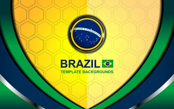 Brasilien Flagge Farbe Hintergründe Stil — Stockvektor