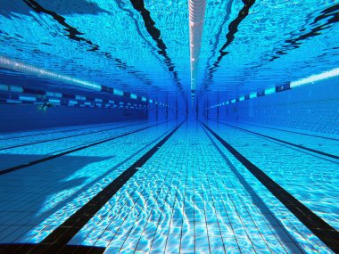 Su altı spor bahisleri. Olimpiyat yüzme havuzu su altında.