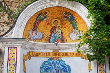 Kırım. Bakhchisarai. Kutsal Yurt Erkek Mağara Manastırı. Bakhchysarai, Kırım 18 Ekim 2020.