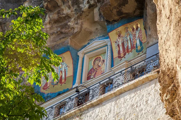 Crimea Bakhchisarai Santa Dormición Monasterio Cueva Masculina Bakhchysarai Crimea Octubre — Foto de Stock