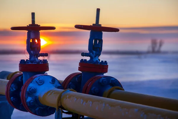 Petróleo Indústria Gás Cabeças Poço Grupo Armadura Válvula Poço Gás — Fotografia de Stock