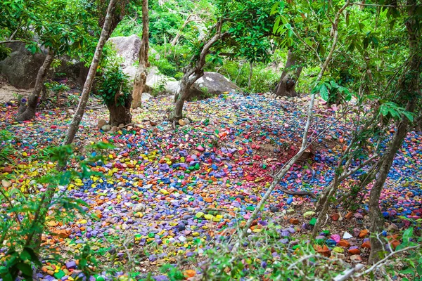 Fondo Brillante Piedras Multicolores Diferentes Formas — Foto de Stock