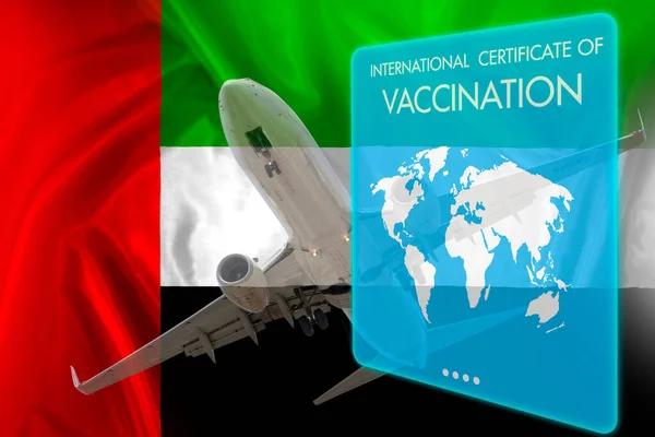 The document of immunity to the coronavirus to visit UAE. International certificate of vaccination against coronavirus for travel to the in the UAE. Vaccination of tourists.