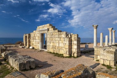 Khersones Tauride Tarihi Arkeoloji Müzesi Karadeniz 'deki Kırım Rezervi. Sivastopol, Ukrayna.