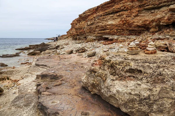 Rock paintings, petroglyphs near the Kherson lighthouse. Crimea