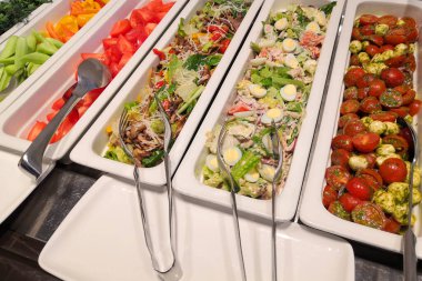 Choice of salads, buffet,  large selection of vegetables