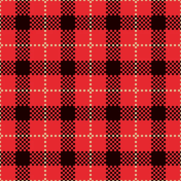 Red Check Plaid Patterns — Stock Vector