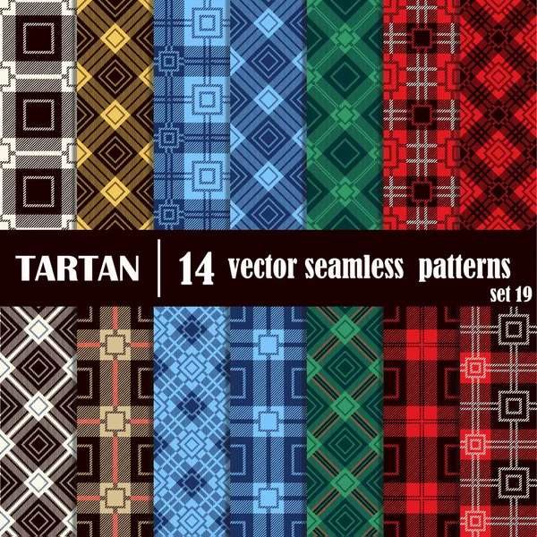 Definir padrão sem costura tartan em cores diferentes . —  Vetores de Stock