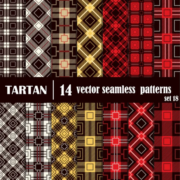 Набор тартан бесшовный узор в различных цветах . — стоковый вектор