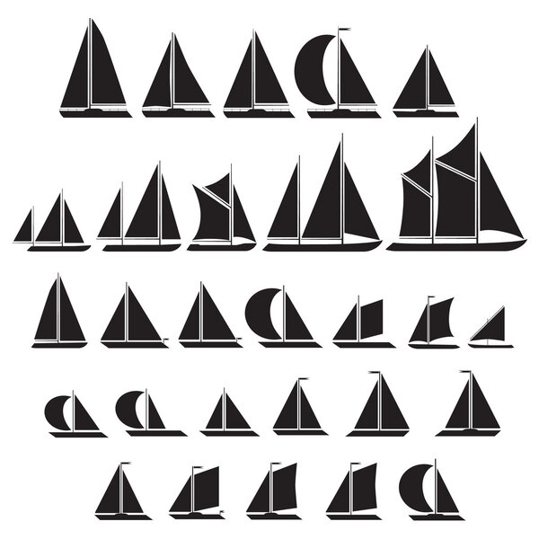 Sailboat symbol set.