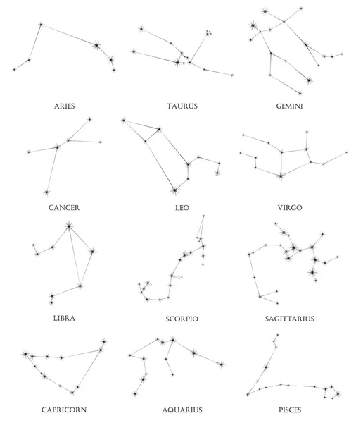 Zestaw konstelacji zodiaku. — Wektor stockowy