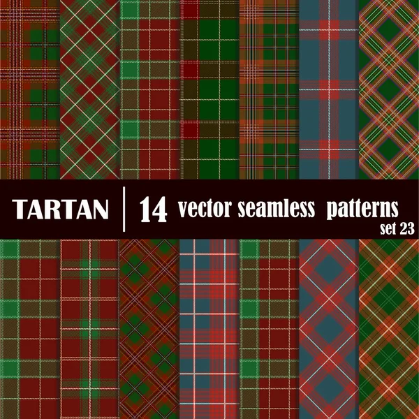 Set Tartan Seamless Pattern — Stock Vector