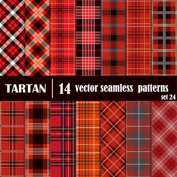 Set Tartan Seamless Pattern — Stock Vector