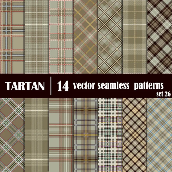 Set Tartan Seamless Pattern — Stock Vector
