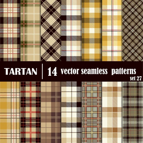 Ensemble motif sans couture tartan — Image vectorielle