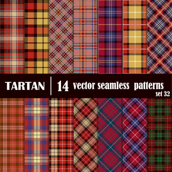 Establecer patrón sin costura Tartán — Vector de stock