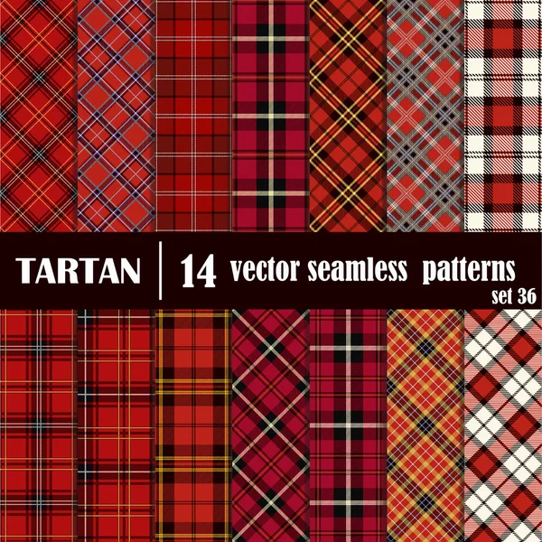 Set Tartan Seamless Pattern — Stock Vector