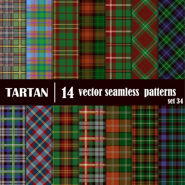 Встановити безшовний візерунок Тартана — стоковий вектор