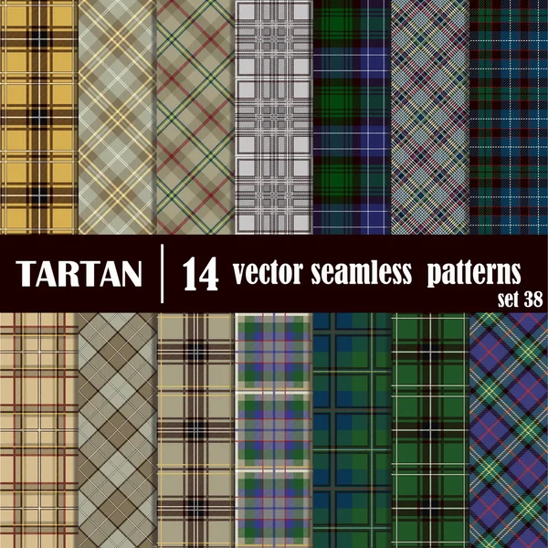 Definir padrão sem costura Tartan —  Vetores de Stock