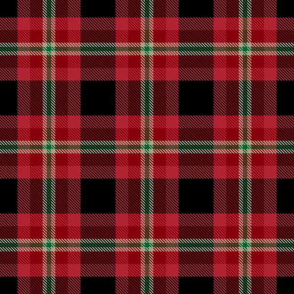 Tartan Senza Cuciture Modello Sfondo Nero Rosso Verde Bianco Plaid — Vettoriale Stock