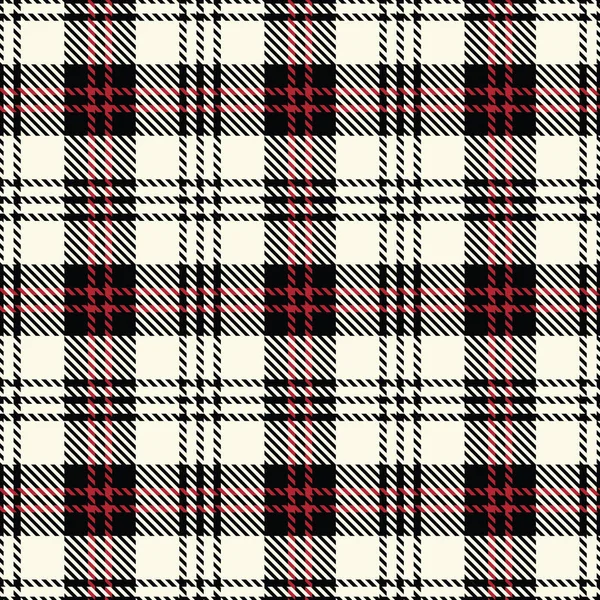 Tartan Seamless Pattern Background Black Red White Color Plaid Flannel — стоковий вектор