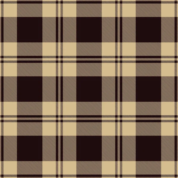 Tartan Zökkenőmentes Minta Háttér Fekete Bézs Színű Kockás Flanel Ing — Stock Vector