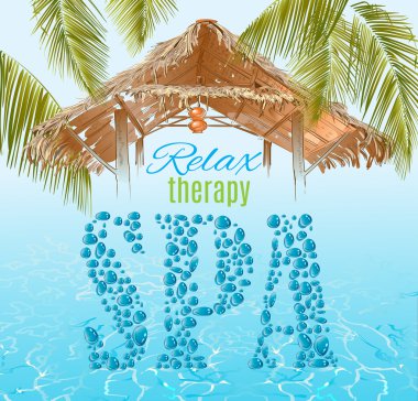 Tropic style spa banner clipart