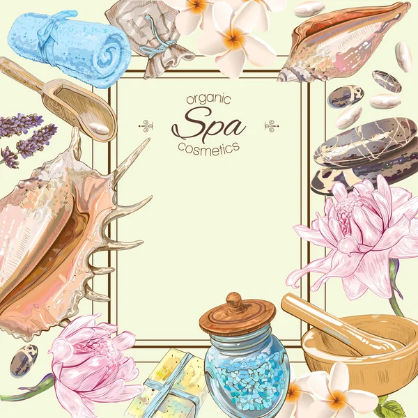 Spa cadre lotus — Image vectorielle