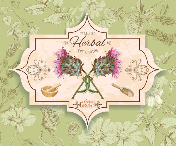 Винтажное чертополоховое знамя
