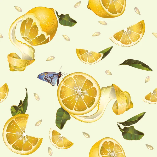 柠檬无缝模式 — 图库矢量图片