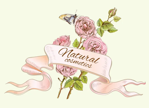 Banner natural de color rosa . — Archivo Imágenes Vectoriales
