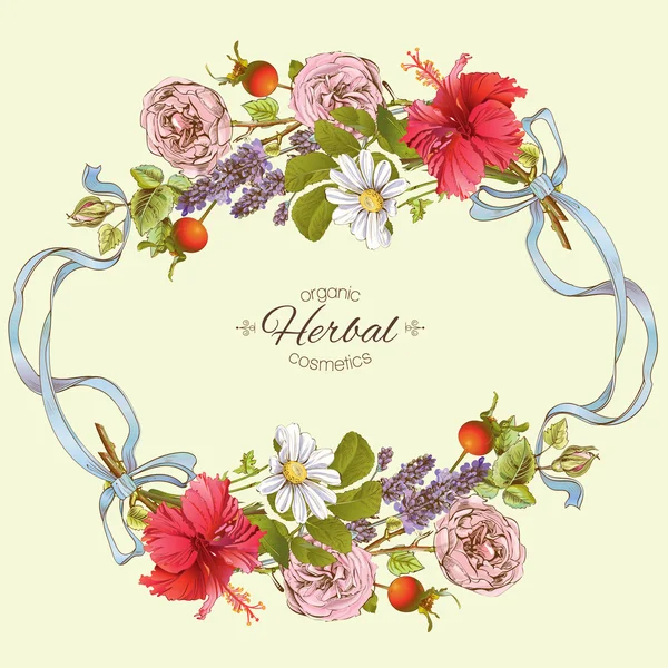 Cadre rond floral — Image vectorielle