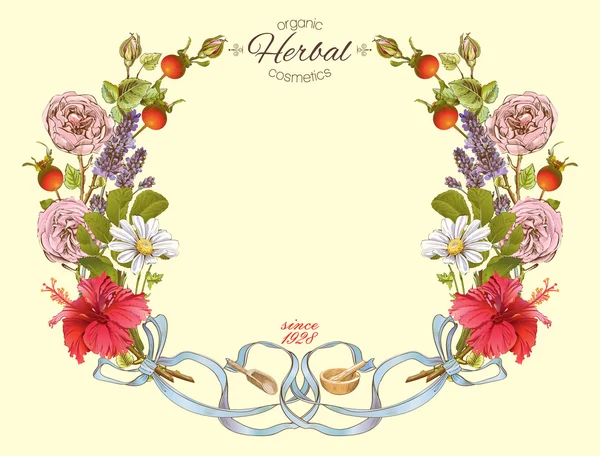 Cadre rond floral — Image vectorielle