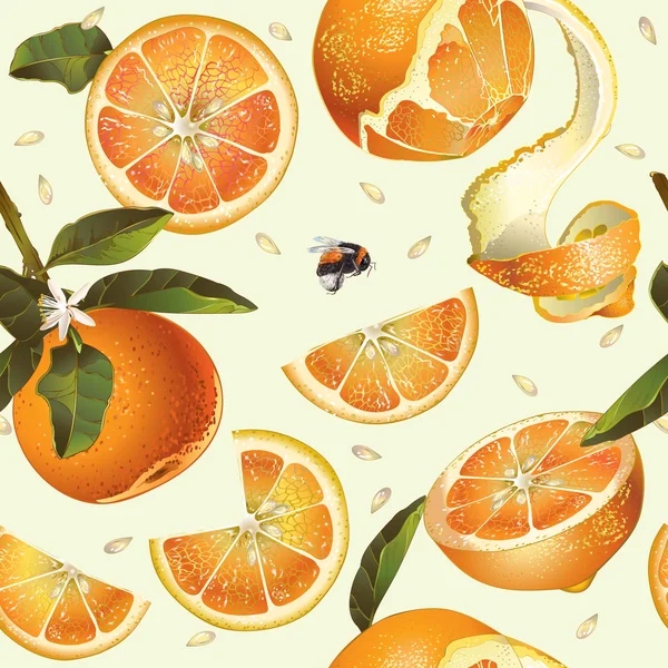 Vector naranja patrón sin costura . — Archivo Imágenes Vectoriales