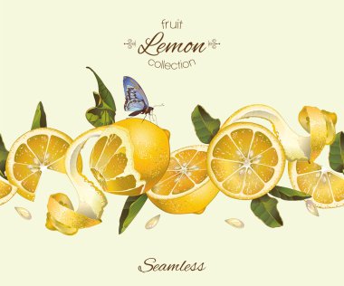 Vektör limon sorunsuz kenarlık.