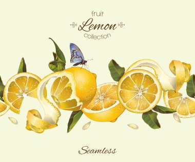 Vektör limon sorunsuz kenarlık.
