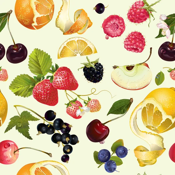 Wzór owocowo -jagodowe — Wektor stockowy
