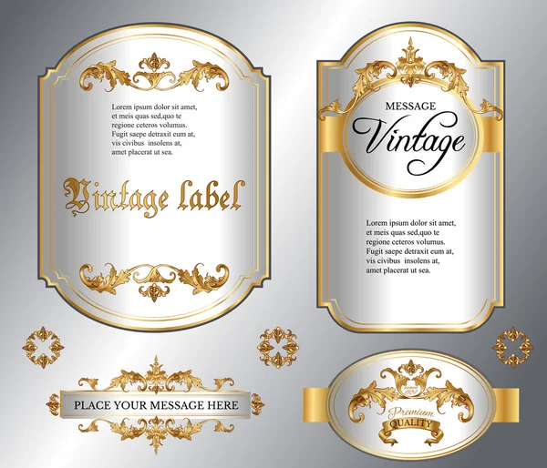 Gold framed labels Vector Graphics